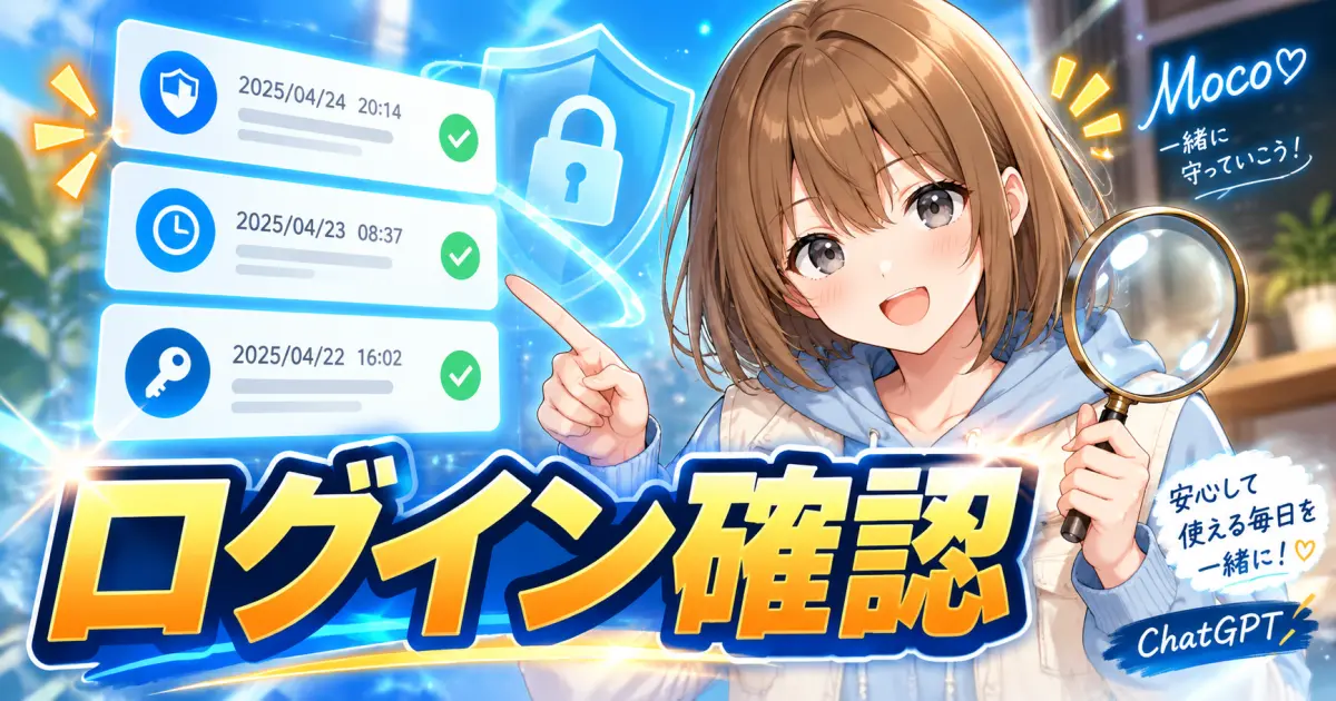 鍵と履歴カードを見ながら、アカウントの安全を確認するもこのサムネイル