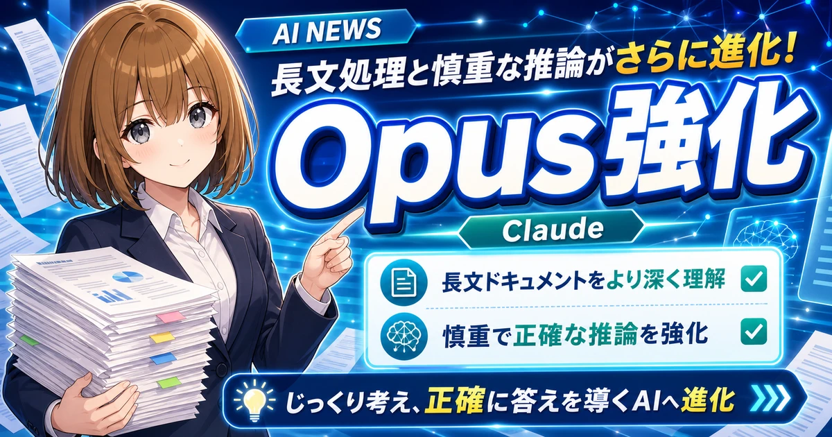 Claude Opus 4.8の更新内容をやさしく説明するもこのアイキャッチ