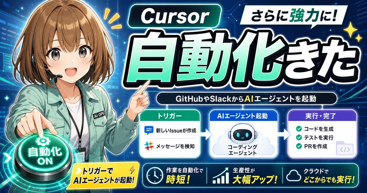 Cursor Automationsの更新をチェックするもこのアイキャッチ