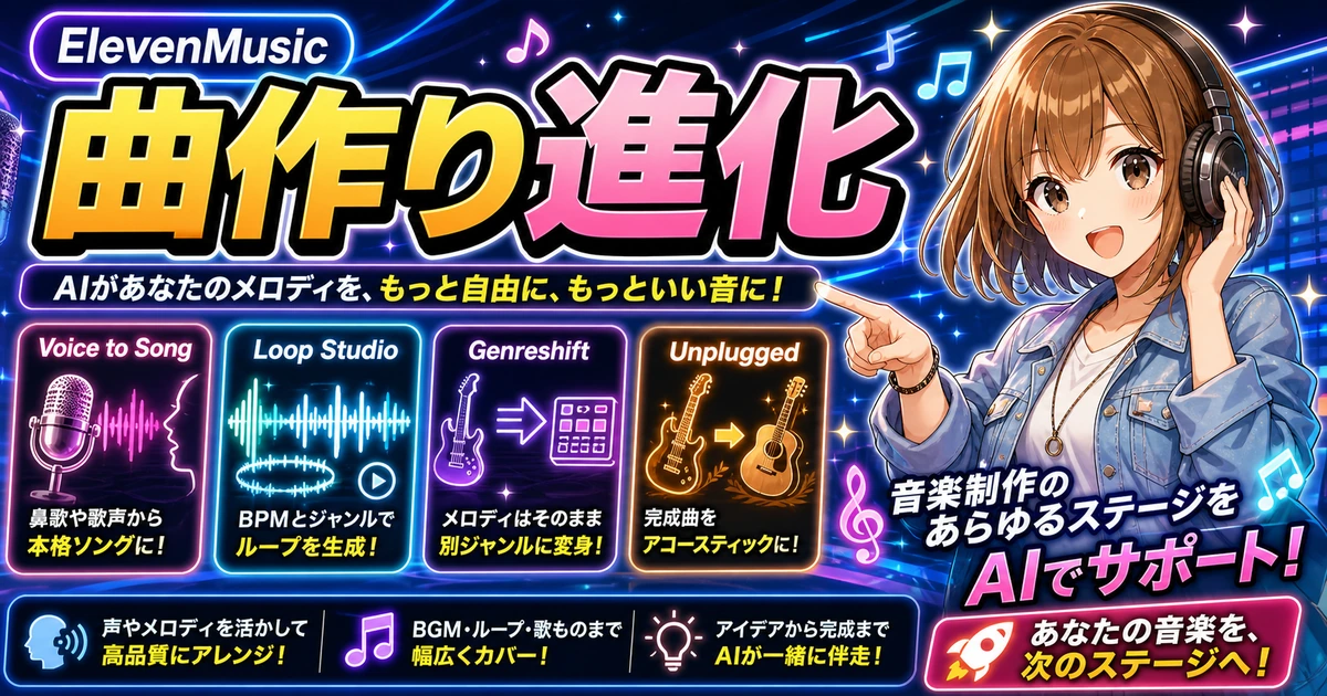 ElevenMusicの新しいToolsをやさしく確認するもこのサムネイル