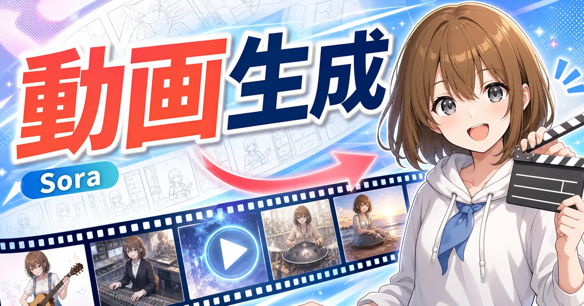 Soraで動画生成を試すもこのサムネイル