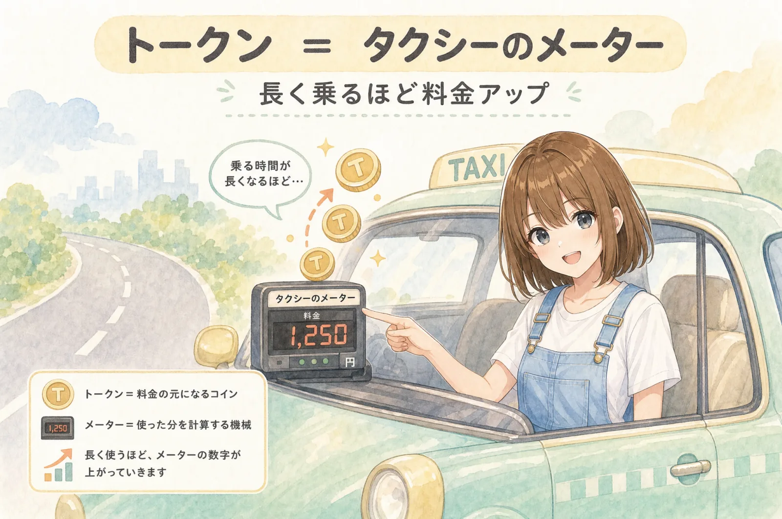 トークン＝タクシーのメーターのたとえ