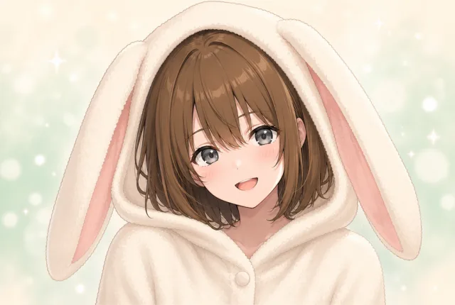 うさぎパーカーのモコ