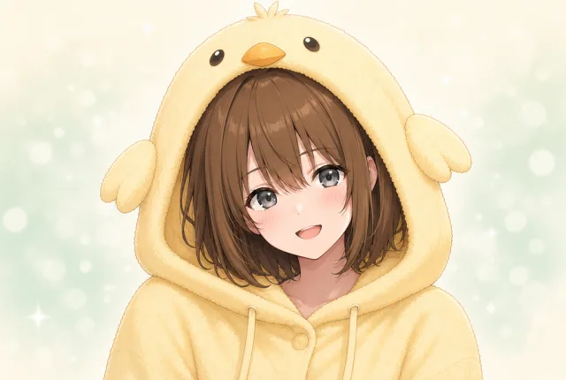 ひよこパーカーのモコ