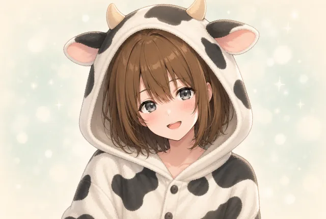 牛パーカーのモコ